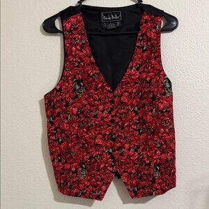 Nicole Miller Vintage Poinsettia Silk Vest Rare 1995